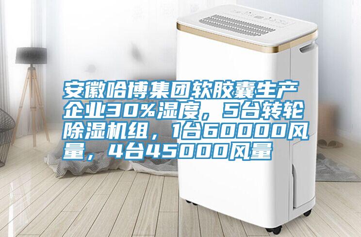安徽哈博集團(tuán)軟膠囊生產(chǎn)企業(yè)30%濕度，5臺轉(zhuǎn)輪除濕機(jī)組，1臺60000風(fēng)量，4臺45000風(fēng)量