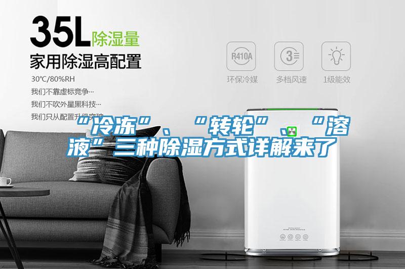 “冷凍”、“轉(zhuǎn)輪”、“溶液”三種除濕方式詳解來了