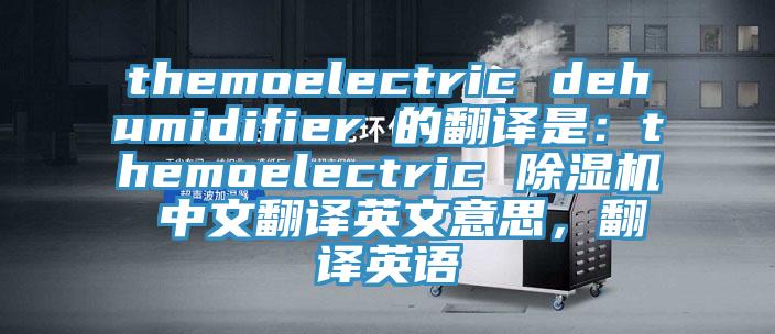 themoelectric dehumidifier 的翻譯是：themoelectric 除濕機 中文翻譯英文意思，翻譯英語