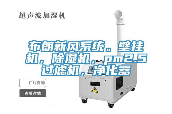 布朗新風系統(tǒng)。壁掛機，除濕機，pm2.5過濾機，凈化器