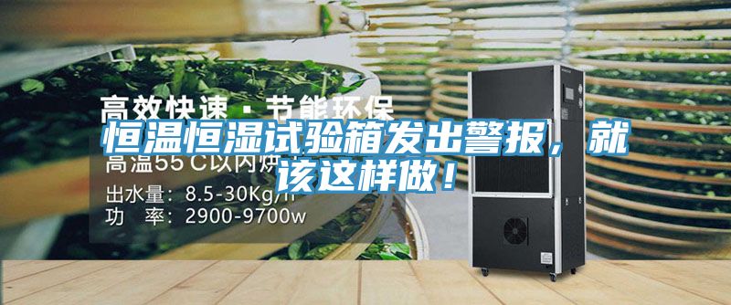 恒溫恒濕試驗箱發(fā)出警報，就該這樣做！