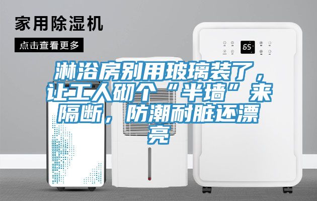 淋浴房別用玻璃裝了，讓工人砌個“半墻”來隔斷，防潮耐臟還漂亮