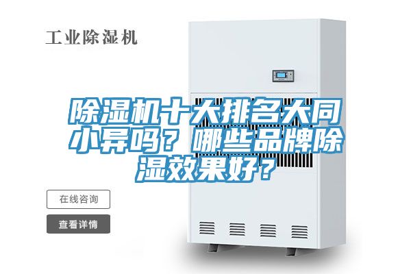 除濕機(jī)十大排名大同小異嗎？哪些品牌除濕效果好？