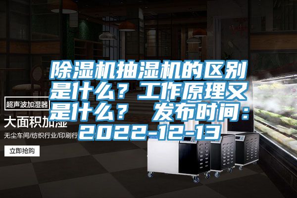 除濕機(jī)抽濕機(jī)的區(qū)別是什么？工作原理又是什么？ 發(fā)布時(shí)間：2022-12-13